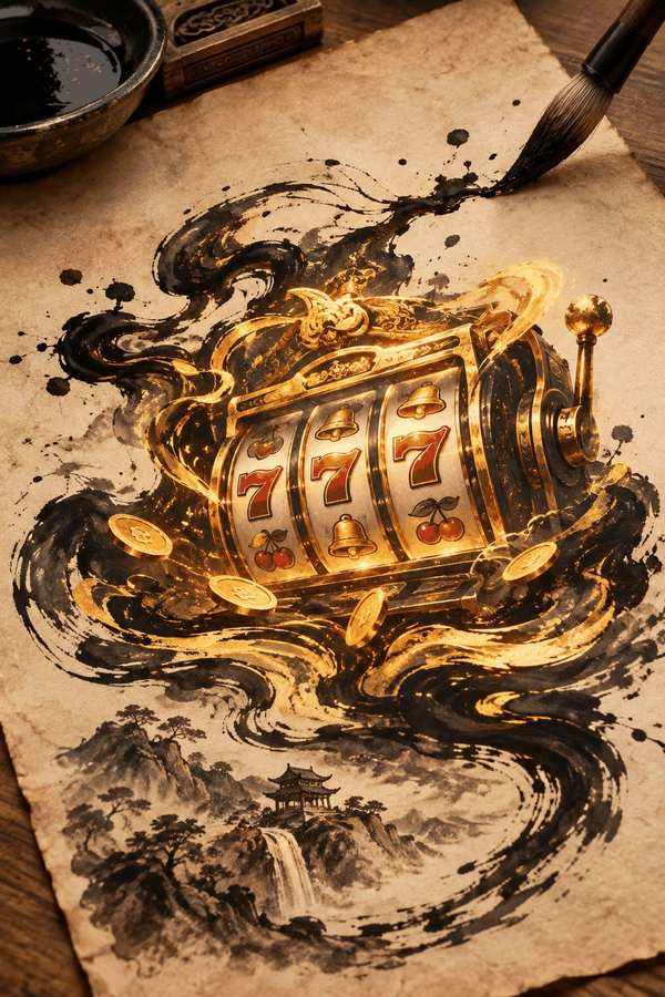 Ilustrasi permainan slot yang sedang ramai dimainkan